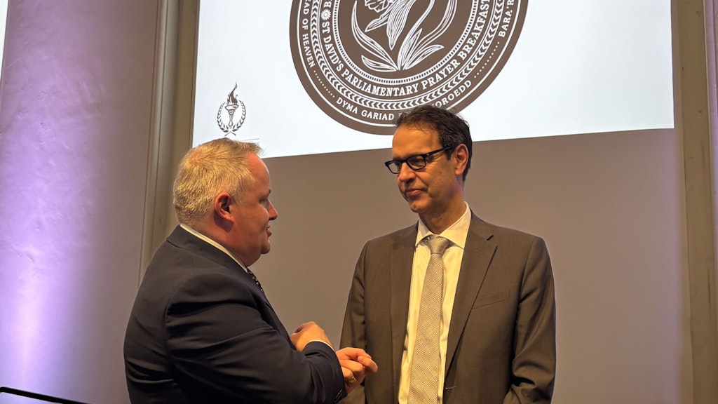 Darren Millar and Ambassador Paravicini.