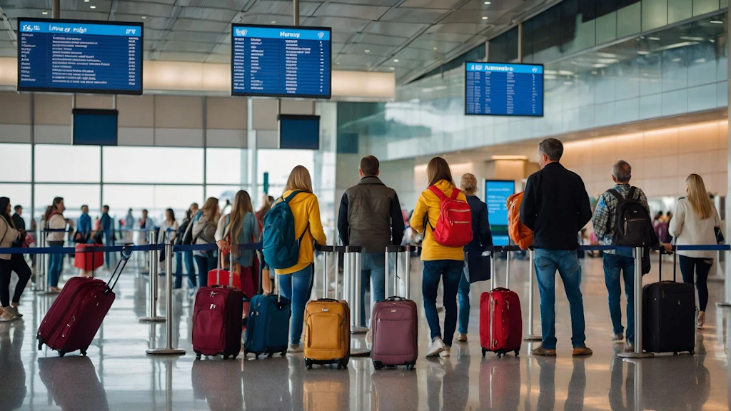 Viaggiatori all'aeroporto.